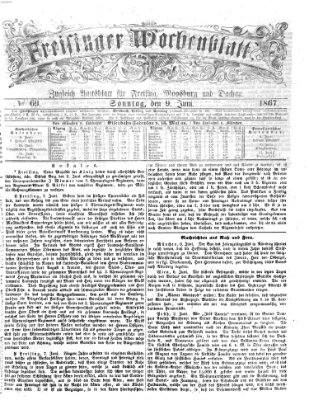 Freisinger Wochenblatt Sonntag 9. Juni 1867