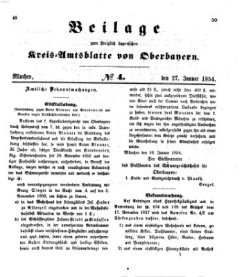 Königlich-bayerisches Kreis-Amtsblatt von Oberbayern (Münchner Intelligenzblatt) Freitag 27. Januar 1854