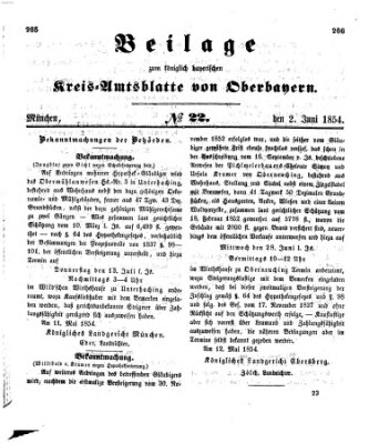 Königlich-bayerisches Kreis-Amtsblatt von Oberbayern (Münchner Intelligenzblatt) Freitag 2. Juni 1854