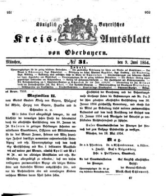 Königlich-bayerisches Kreis-Amtsblatt von Oberbayern (Münchner Intelligenzblatt) Freitag 9. Juni 1854