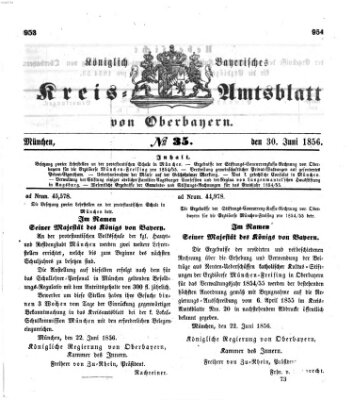 Königlich-bayerisches Kreis-Amtsblatt von Oberbayern (Münchner Intelligenzblatt) Montag 30. Juni 1856