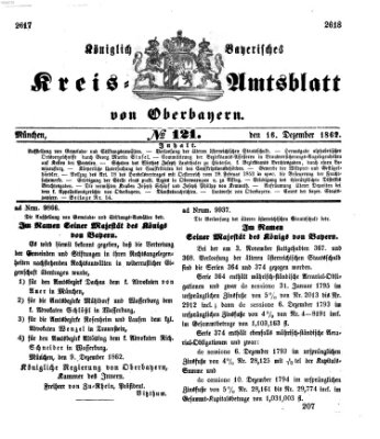 Königlich-bayerisches Kreis-Amtsblatt von Oberbayern (Münchner Intelligenzblatt) Dienstag 16. Dezember 1862