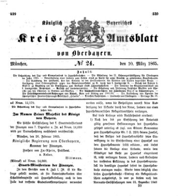 Königlich-bayerisches Kreis-Amtsblatt von Oberbayern (Münchner Intelligenzblatt) Freitag 10. März 1865