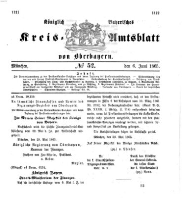 Königlich-bayerisches Kreis-Amtsblatt von Oberbayern (Münchner Intelligenzblatt) Dienstag 6. Juni 1865