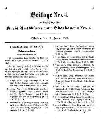 Königlich-bayerisches Kreis-Amtsblatt von Oberbayern (Münchner Intelligenzblatt) Freitag 12. Januar 1866