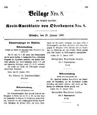 Königlich-bayerisches Kreis-Amtsblatt von Oberbayern (Münchner Intelligenzblatt) Freitag 26. Januar 1866