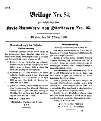 Königlich-bayerisches Kreis-Amtsblatt von Oberbayern (Münchner Intelligenzblatt) Dienstag 16. Oktober 1866
