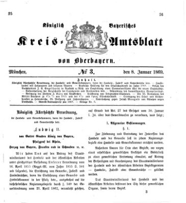 Königlich-bayerisches Kreis-Amtsblatt von Oberbayern (Münchner Intelligenzblatt) Freitag 8. Januar 1869