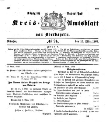 Königlich-bayerisches Kreis-Amtsblatt von Oberbayern (Münchner Intelligenzblatt) Dienstag 16. März 1869