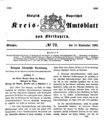 Königlich-bayerisches Kreis-Amtsblatt von Oberbayern (Münchner Intelligenzblatt) Freitag 10. September 1869