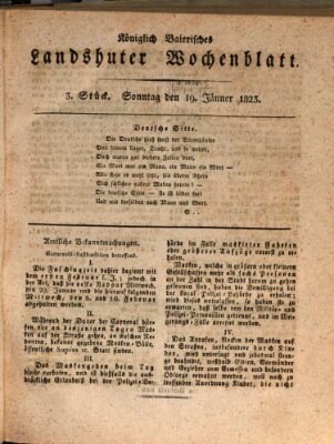 Landshuter Wochenblatt Sonntag 19. Januar 1823