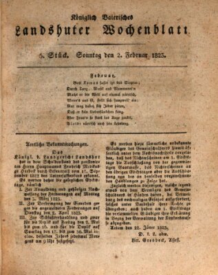 Landshuter Wochenblatt Sonntag 2. Februar 1823