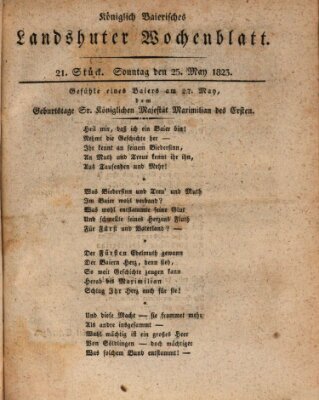 Landshuter Wochenblatt Sonntag 25. Mai 1823