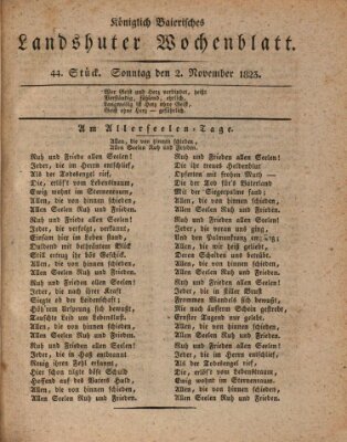 Landshuter Wochenblatt Sonntag 2. November 1823