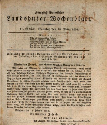 Landshuter Wochenblatt Sonntag 14. März 1824