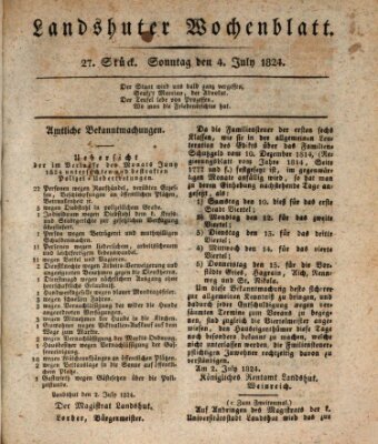 Landshuter Wochenblatt Sonntag 4. Juli 1824
