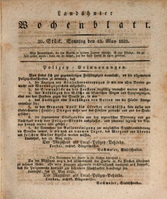 Landshuter Wochenblatt Sonntag 18. Mai 1828