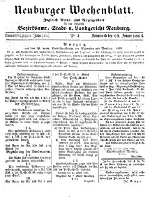 Neuburger Wochenblatt Samstag 23. Januar 1864