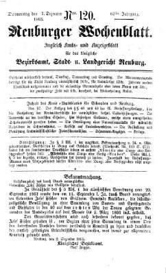 Neuburger Wochenblatt Donnerstag 7. Dezember 1865