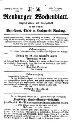 Neuburger Wochenblatt Donnerstag 10. Mai 1866