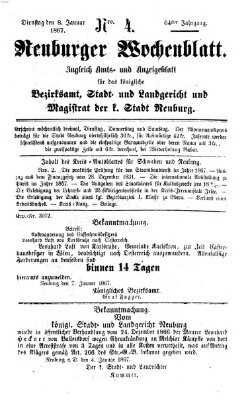Neuburger Wochenblatt Dienstag 8. Januar 1867