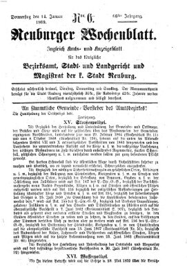 Neuburger Wochenblatt Donnerstag 14. Januar 1869