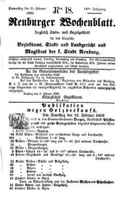Neuburger Wochenblatt Donnerstag 11. Februar 1869