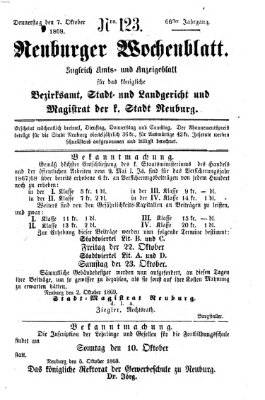 Neuburger Wochenblatt Donnerstag 7. Oktober 1869