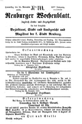 Neuburger Wochenblatt Donnerstag 25. November 1869