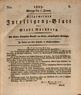 Allgemeines Intelligenz-Blatt der Stadt Nürnberg Montag 6. Januar 1823