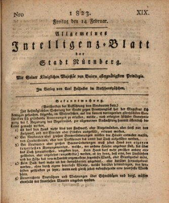 Allgemeines Intelligenz-Blatt der Stadt Nürnberg Freitag 14. Februar 1823