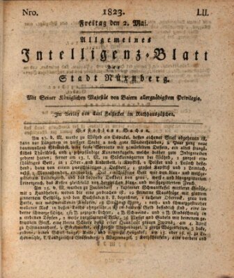 Allgemeines Intelligenz-Blatt der Stadt Nürnberg Freitag 2. Mai 1823