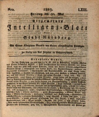 Allgemeines Intelligenz-Blatt der Stadt Nürnberg Freitag 30. Mai 1823