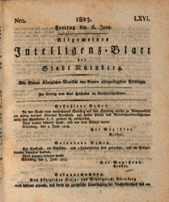 Allgemeines Intelligenz-Blatt der Stadt Nürnberg Freitag 6. Juni 1823