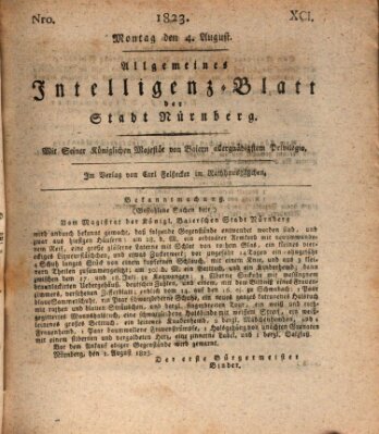 Allgemeines Intelligenz-Blatt der Stadt Nürnberg Montag 4. August 1823