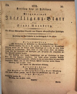 Allgemeines Intelligenz-Blatt der Stadt Nürnberg Freitag 15. Februar 1828