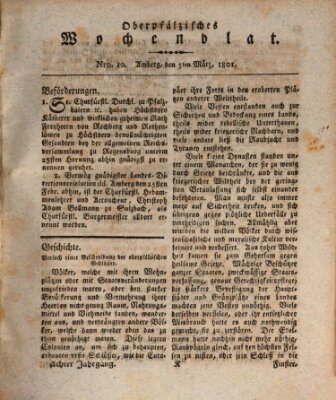 Oberpfälzisches Wochenblat Donnerstag 5. März 1801