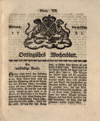 Oettingisches Wochenblatt Mittwoch 23. März 1791