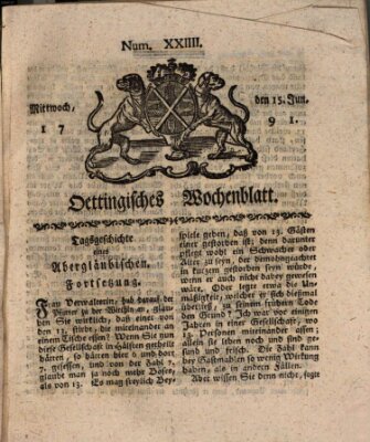 Oettingisches Wochenblatt Mittwoch 15. Juni 1791