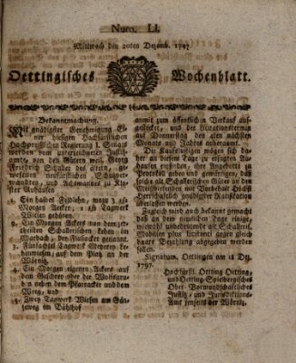 Oettingisches Wochenblatt Mittwoch 20. Dezember 1797