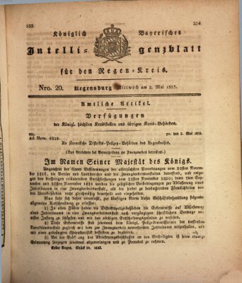 Königlich-baierisches Intelligenzblatt für den Regen-Kreis (Königlich bayerisches Intelligenzblatt für die Oberpfalz und von Regensburg) Freitag 3. Mai 1833