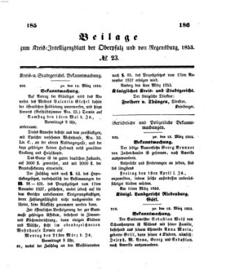 Königlich bayerisches Intelligenzblatt für die Oberpfalz und von Regensburg Samstag 19. März 1853