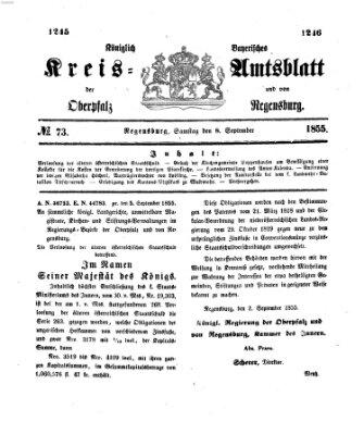 Königlich-bayerisches Kreis-Amtsblatt der Oberpfalz und von Regensburg (Königlich bayerisches Intelligenzblatt für die Oberpfalz und von Regensburg) Samstag 8. September 1855