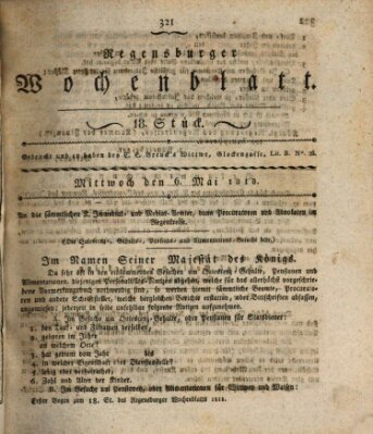 Regensburger Wochenblatt Mittwoch 6. Mai 1818