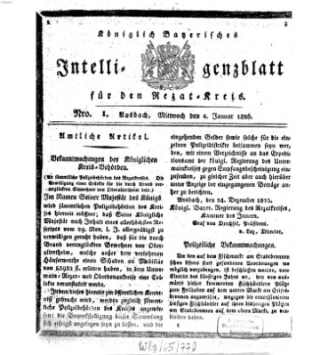 Königlich Bayerisches Intelligenzblatt für den Rezat-Kreis (Ansbacher Intelligenz-Zeitung) Mittwoch 4. Januar 1826
