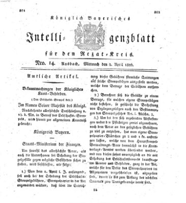 Königlich Bayerisches Intelligenzblatt für den Rezat-Kreis (Ansbacher Intelligenz-Zeitung) Mittwoch 5. April 1826