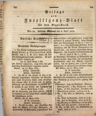 Königlich Bayerisches Intelligenzblatt für den Rezat-Kreis (Ansbacher Intelligenz-Zeitung) Mittwoch 8. April 1829