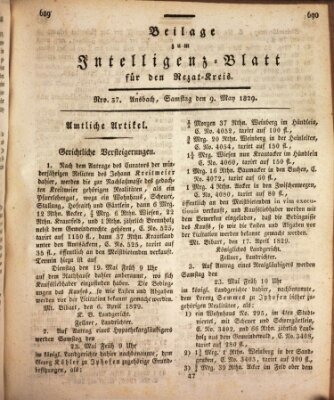 Königlich Bayerisches Intelligenzblatt für den Rezat-Kreis (Ansbacher Intelligenz-Zeitung) Samstag 9. Mai 1829