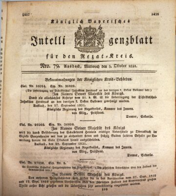 Königlich Bayerisches Intelligenzblatt für den Rezat-Kreis (Ansbacher Intelligenz-Zeitung) Mittwoch 5. Oktober 1831