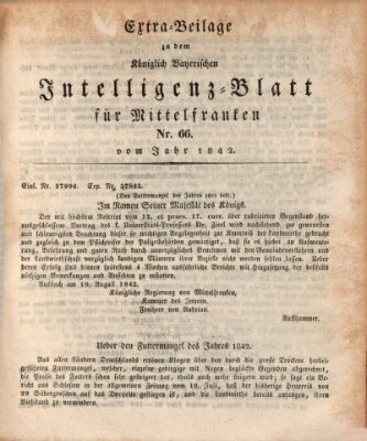 Königlich Bayerisches Intelligenzblatt für Mittelfranken (Ansbacher Intelligenz-Zeitung) Samstag 20. August 1842